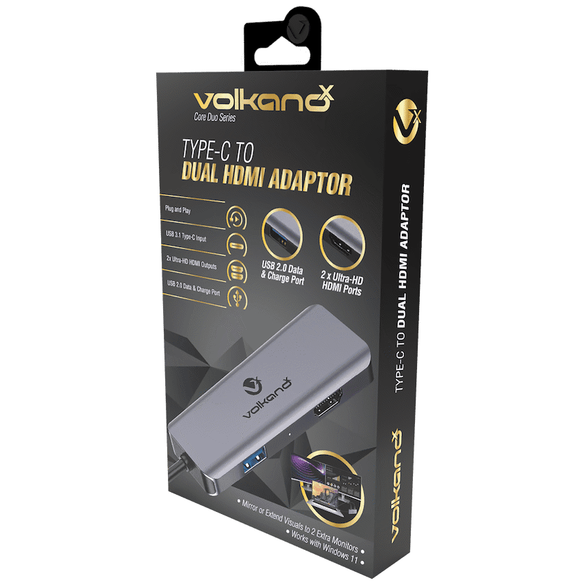 VolkanoX Core Duo HDMI Type-C to Dual HDMI Adaptor 2