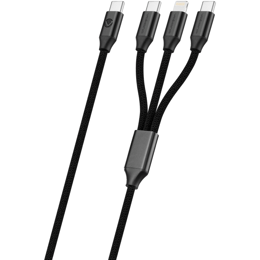 Volkano Weave Series 65w 3-in-1 Charge Cable - Black 1