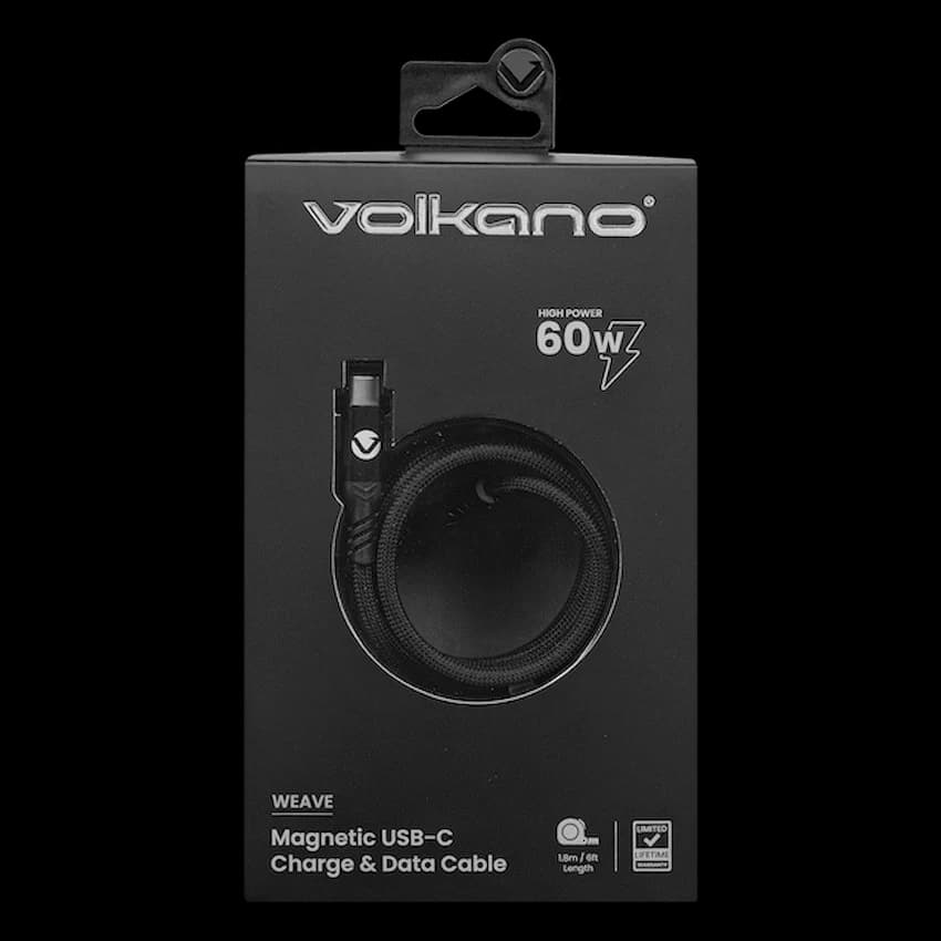 Volkano Weave Series 60w Magnetic Type-C Cable - Black 2