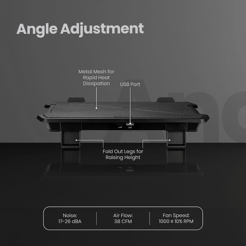 Volkano Polar Series 15" Dual Fan Notebook Cooling Stand 5