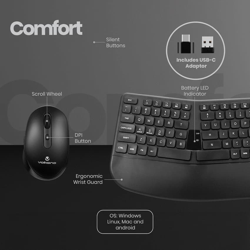 Volkano Vulcan Series Bluetooth Wireless Keyboard and Mouse 10