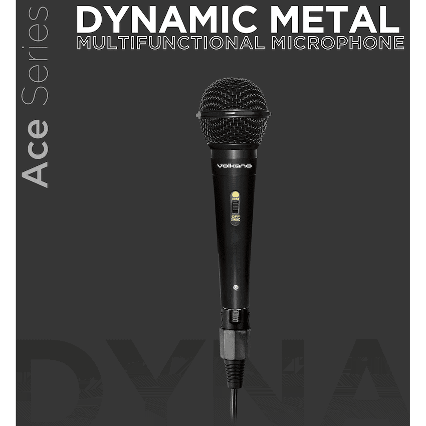 Volkano Ace Series Metal Wired Dynamic Vocal Microphone - Black 4