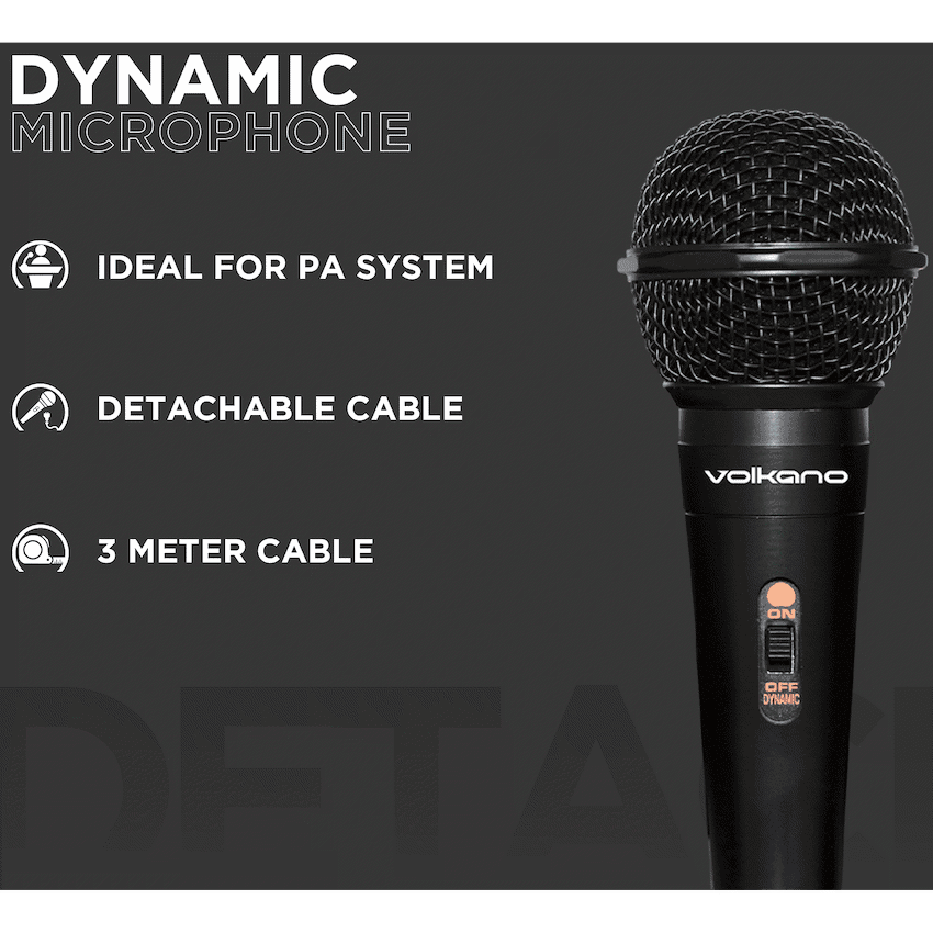 Volkano Ace Series Metal Wired Dynamic Vocal Microphone - Black 5