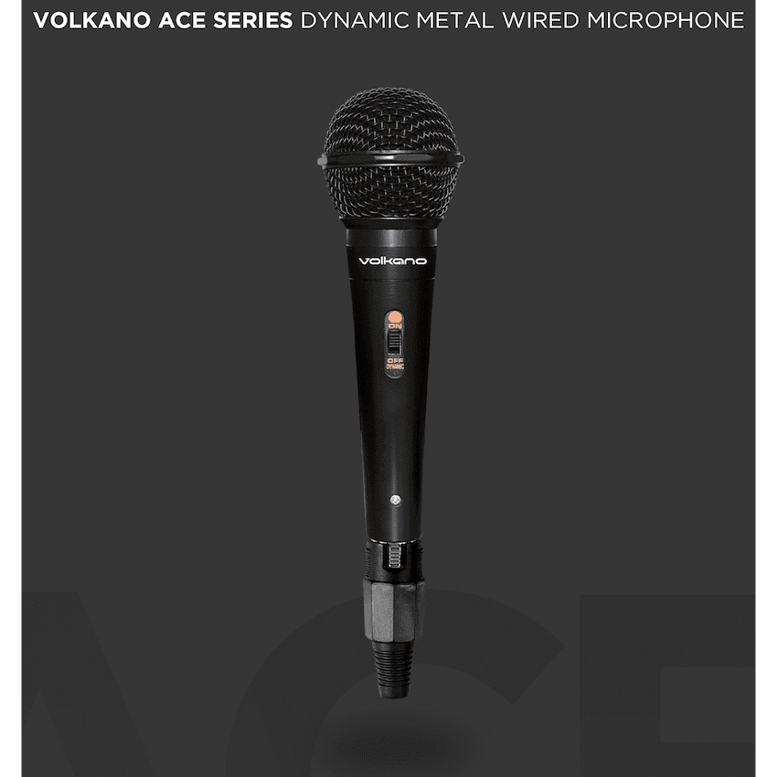 Volkano Ace Series Metal Wired Dynamic Vocal Microphone - Black 7