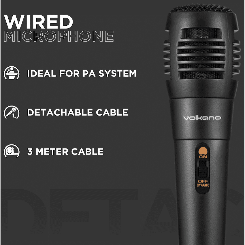 Volkano Vocal Series ABS Wired Microphone - Black 5