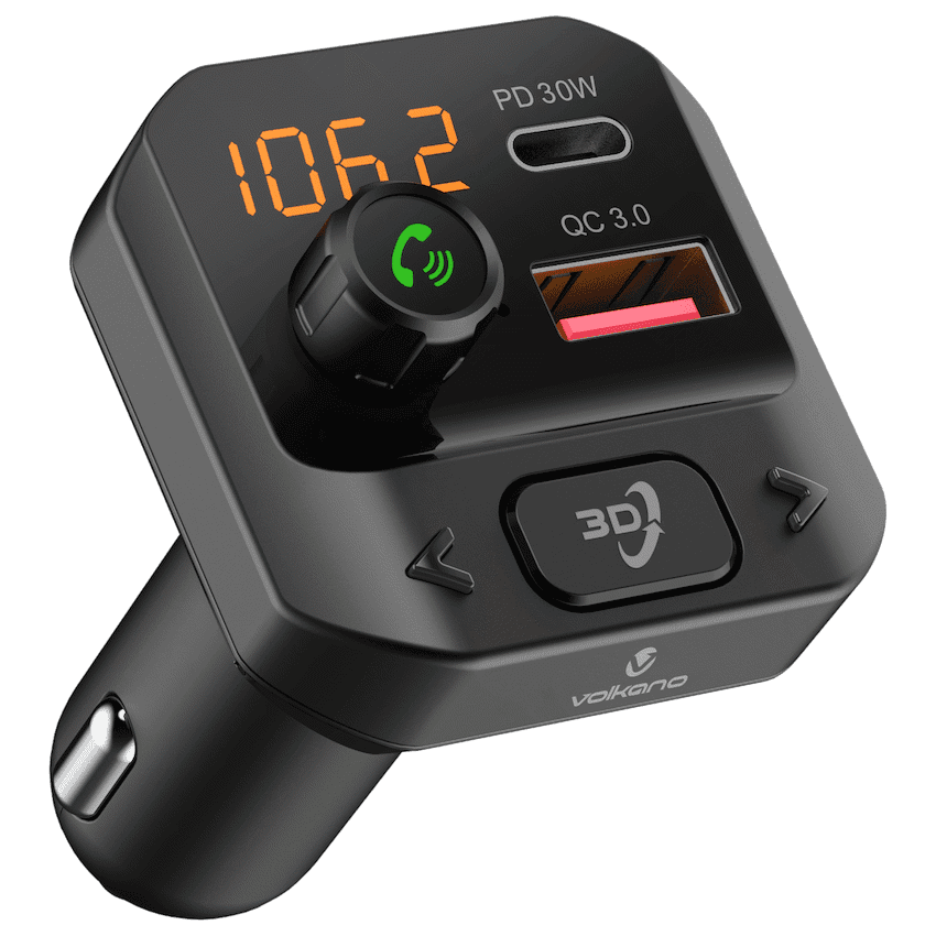 Volkano Grill Series Bluetooth Car Modulator and Charger 2