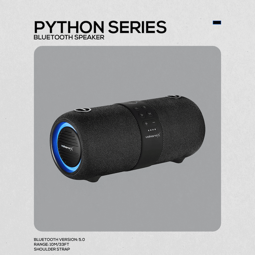 VolkanoX Python Series Bluetooth Speaker - Black 6
