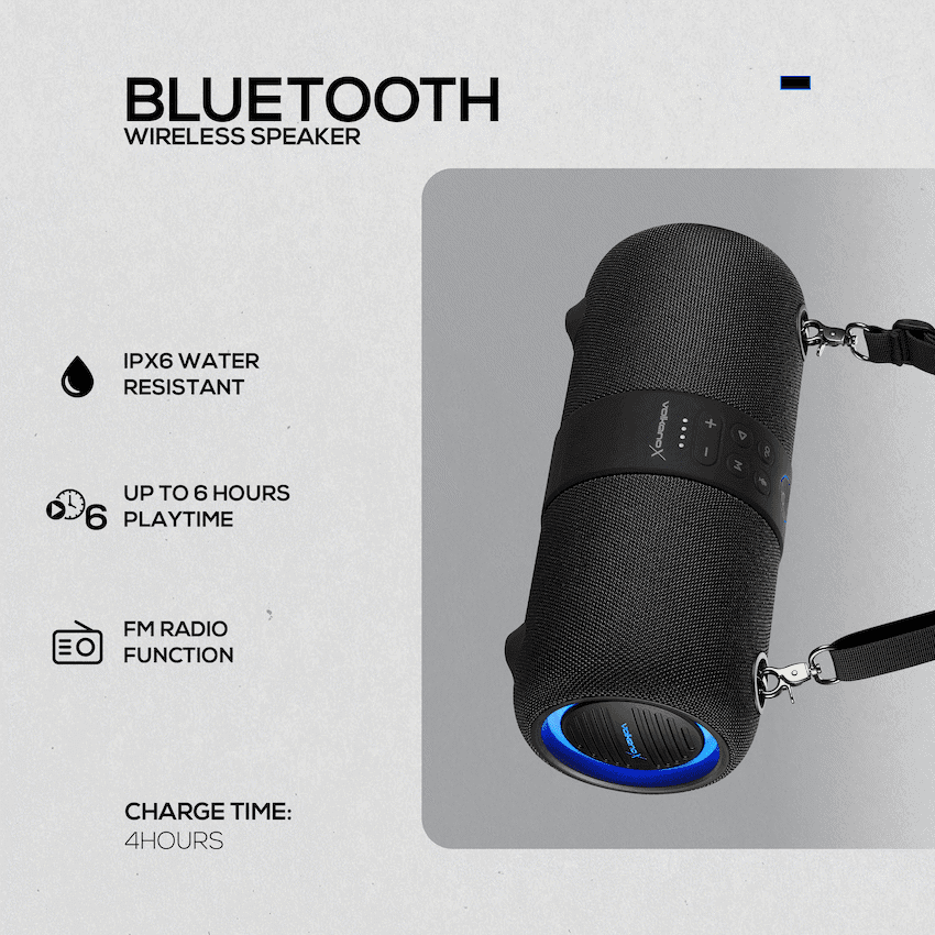 VolkanoX Python Series Bluetooth Speaker - Black 7
