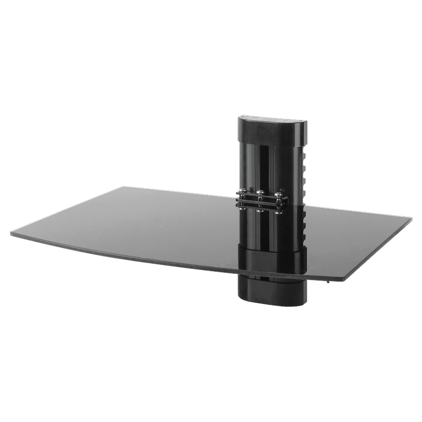 Volkano Steel Series Aluminium, Steel and Tempered Glass Single Shelf Unit 1