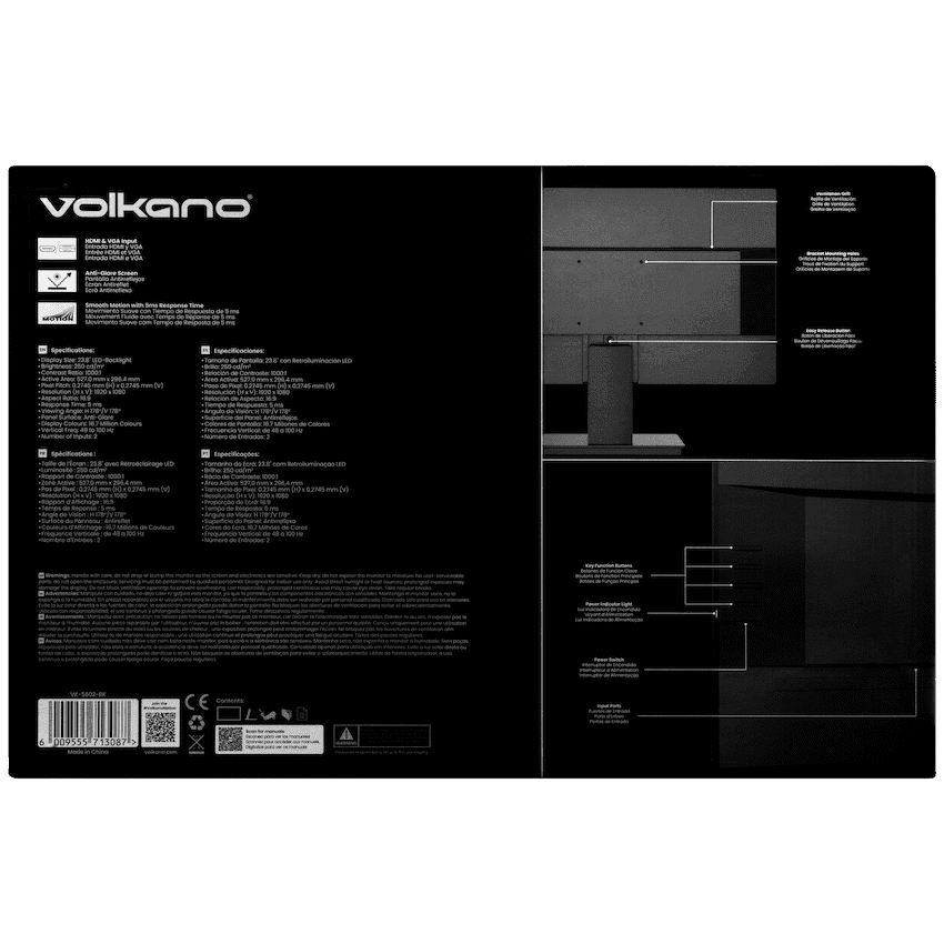 Volkano 24-inch Full HD IPS Monitor with HDMI/VGA, 100 Hz 3