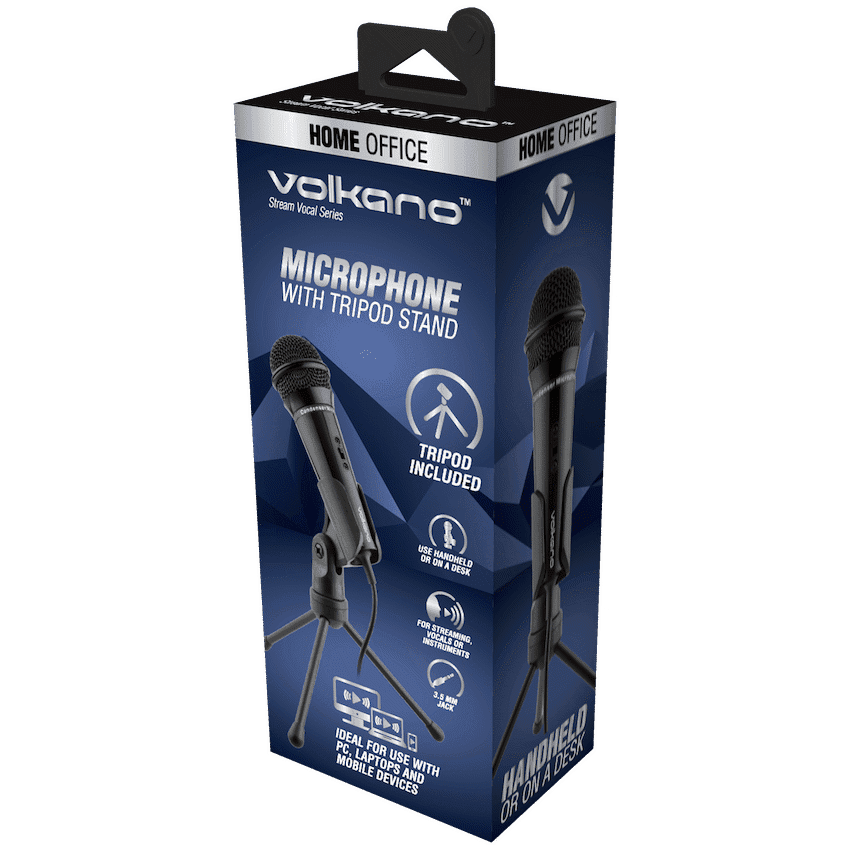Volkano Stream Vocal Microphone with Tripod, Aux 2