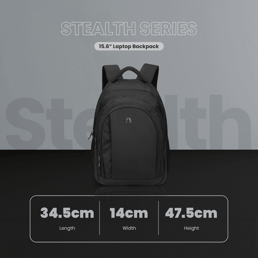 Volkano Stealth 15.6" Laptop Backpack - Black 4