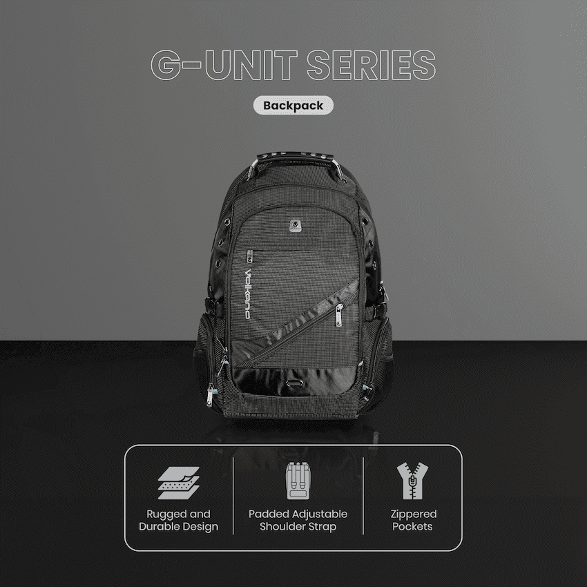 Volkano G-Unit Backpack - Black/Grey/Turquoise 7