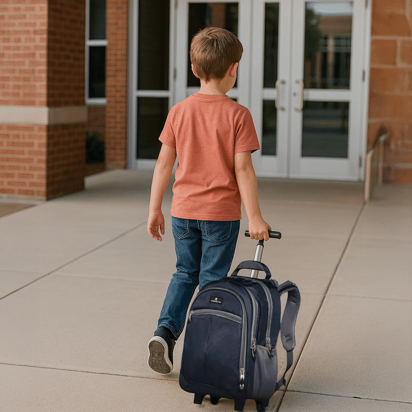 Volkano Orthopaedic Trolley Backpack 35l - Navy/Grey 8
