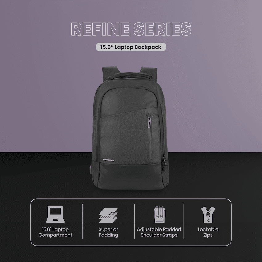 Volkano Refine 15.6" Laptop Backpack - Black/Charcoal 6