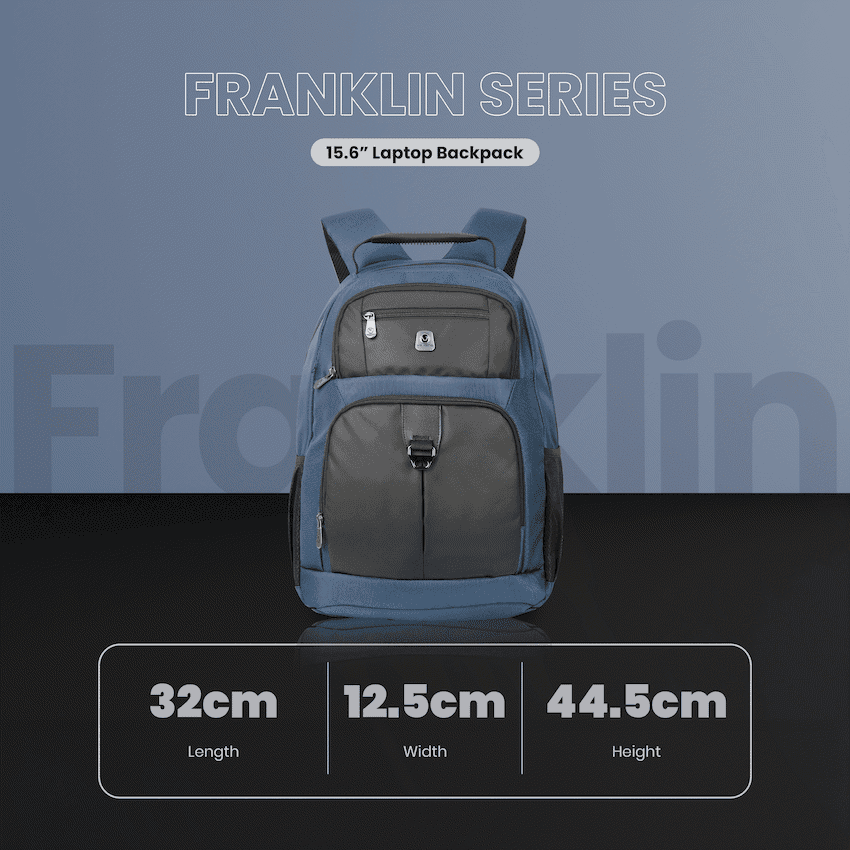 Volkano Franklin 15.6" Laptop Backpack - Navy/Black 4