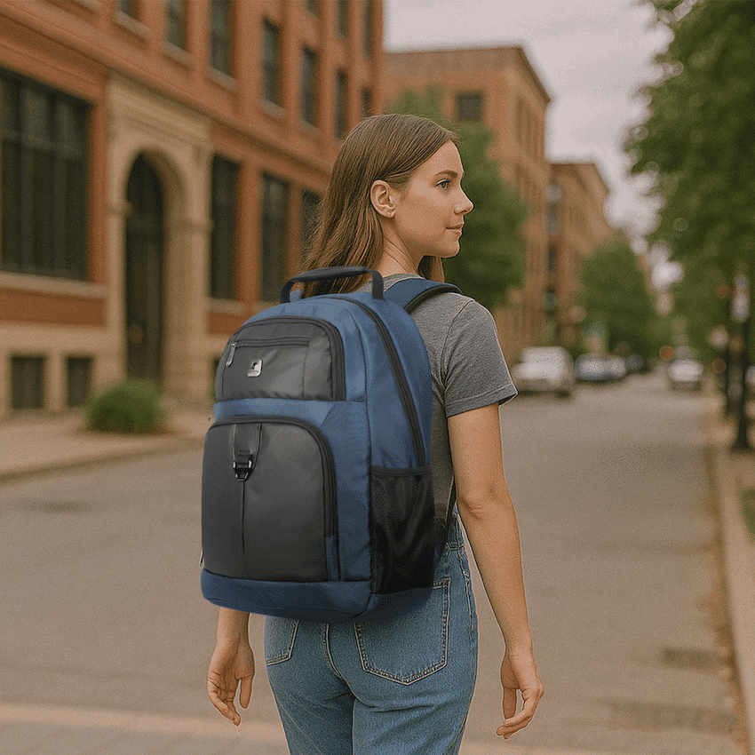 Volkano Franklin 15.6" Laptop Backpack - Navy/Black 8