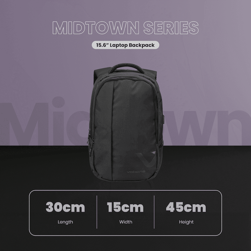 Volkano Midtown 15.6" Laptop Backpack - Black 7