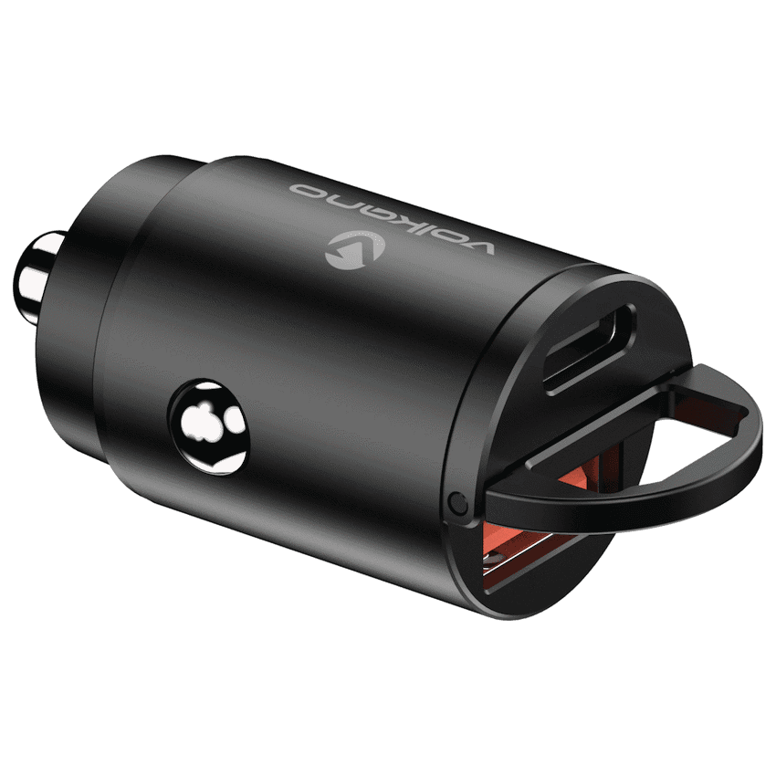Volkano Obscurix Series 30w PD Dual USB-A and USB-C Ultra Small Car Charger 1