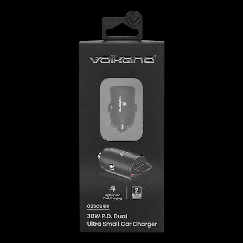 Volkano Obscurix Series 30w PD Dual USB-A and USB-C Ultra Small Car Charger 3