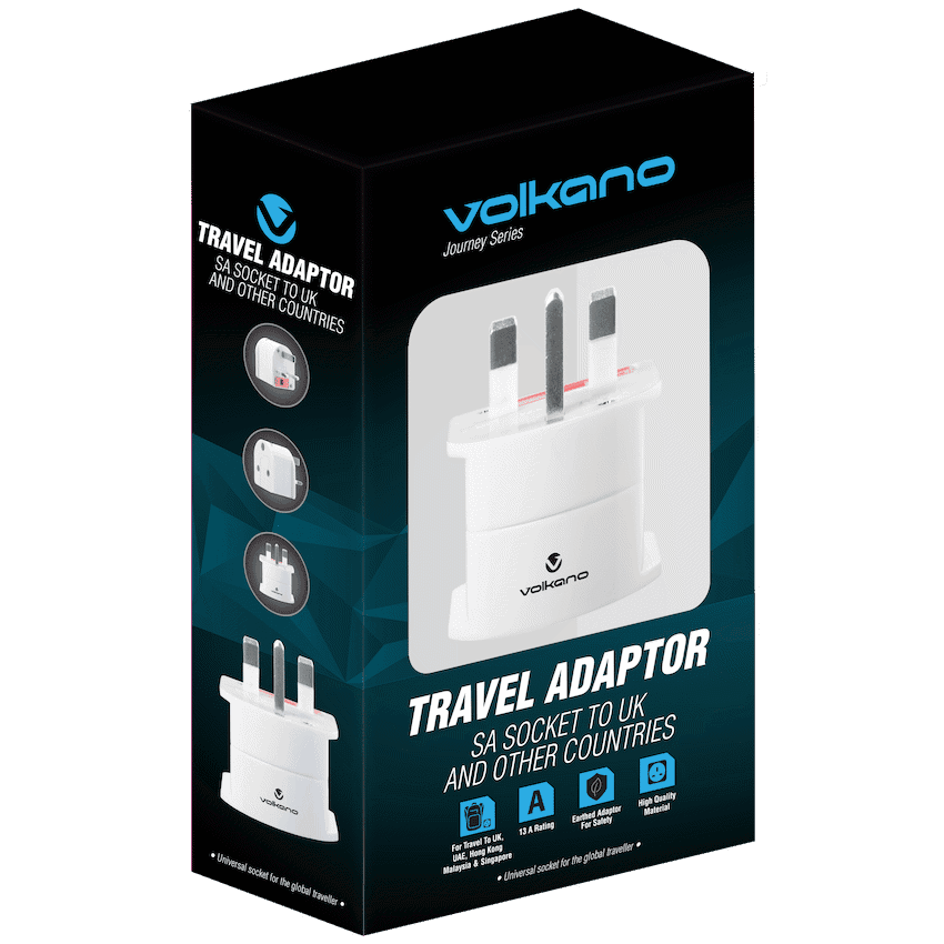 Volkano Traveller SA series travel plug UK/other socket to 15A SA plug 3