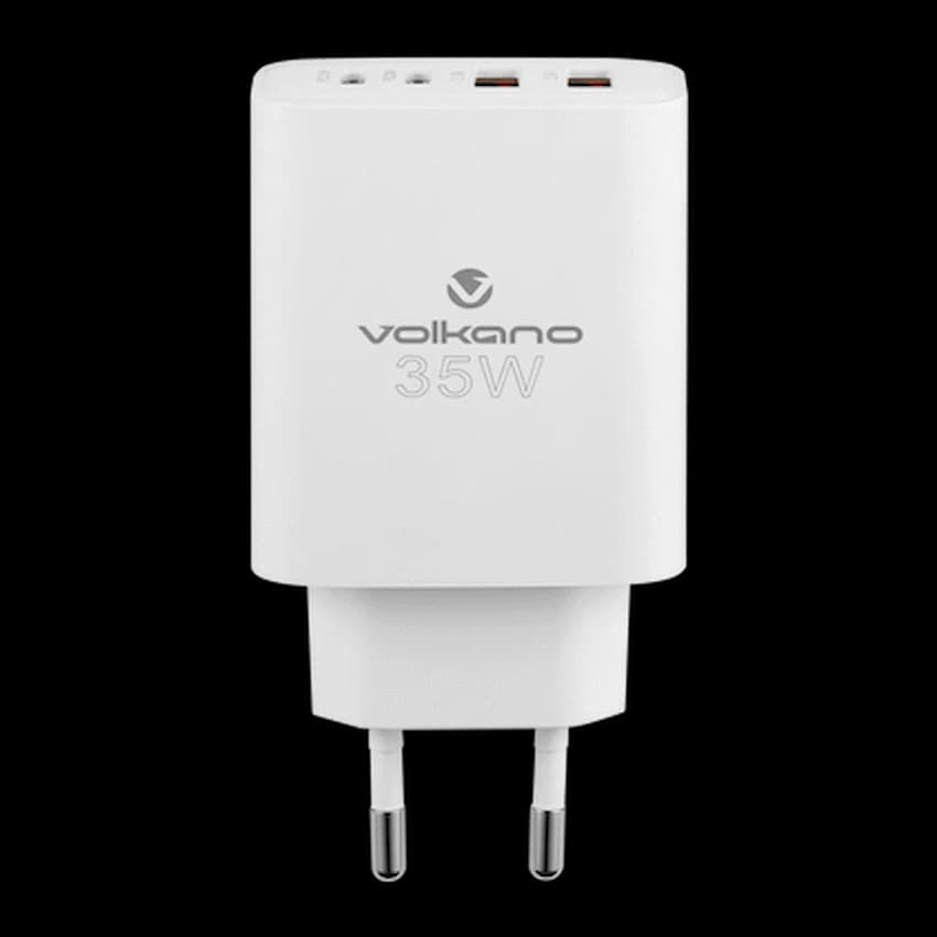 Volkano Quad Series 2x PD USB-C 2x USB-A 3a Wall Charger 2