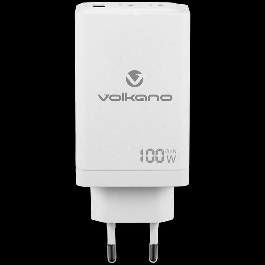 Volkano WattPro Series Triple Port 100W GanN Wall Charger - White 2