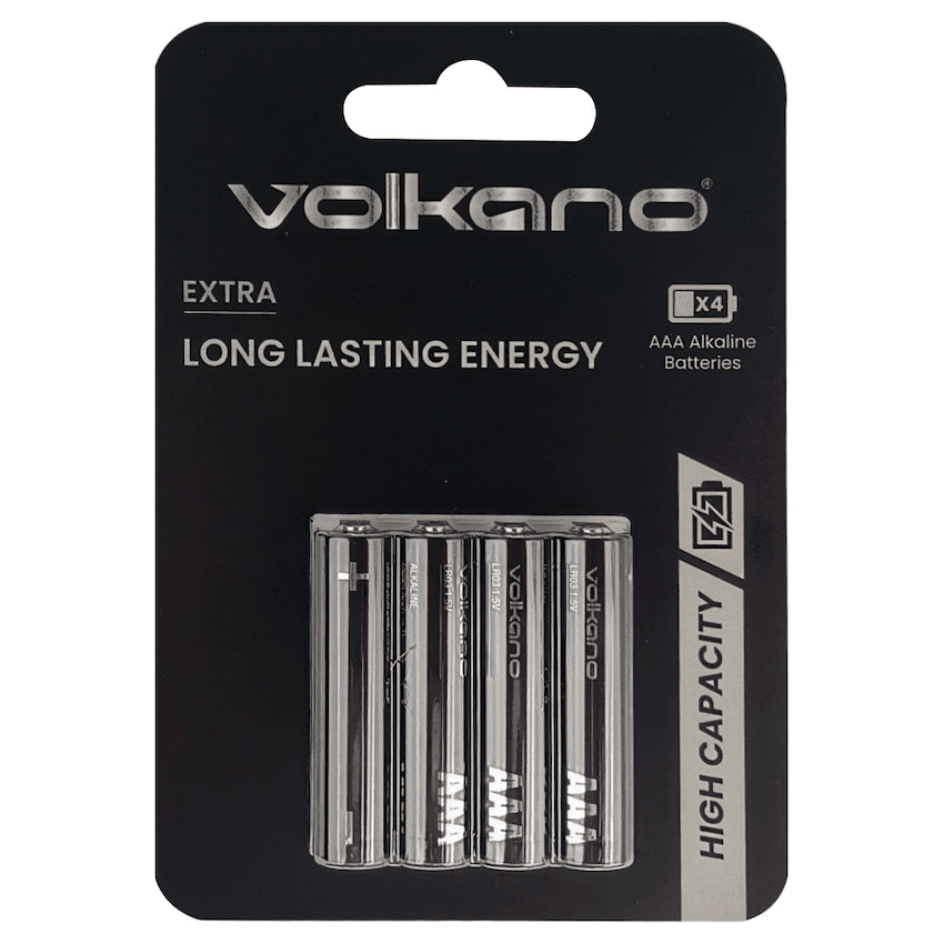Volkano Extra series Alkaline Batteries AAA pack of 4 1