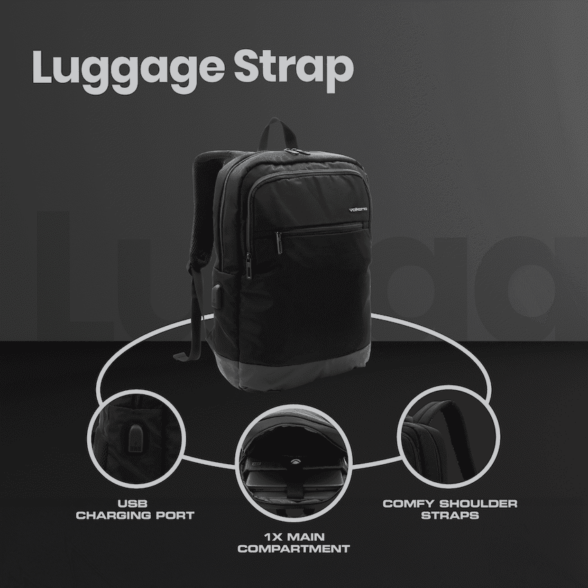 Volkano Roma 15.6" Smart Laptop Backpack - Black 15