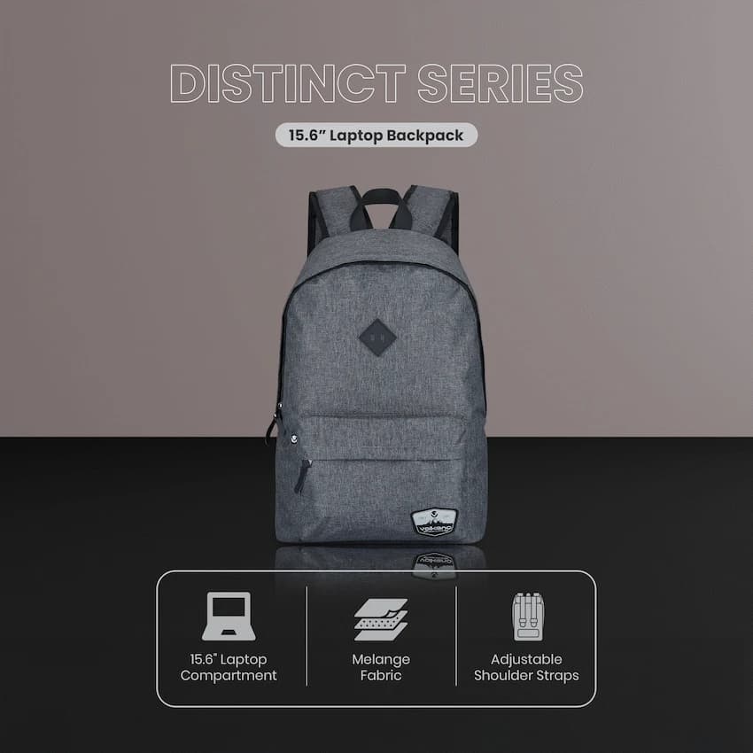Volkano Distinct 15.6 Laptop Backpack - Grey Melange 4