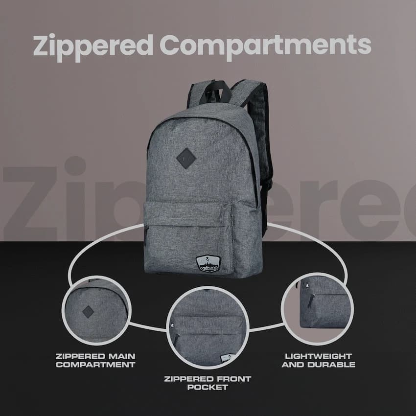 Volkano Distinct 15.6 Laptop Backpack - Grey Melange 6