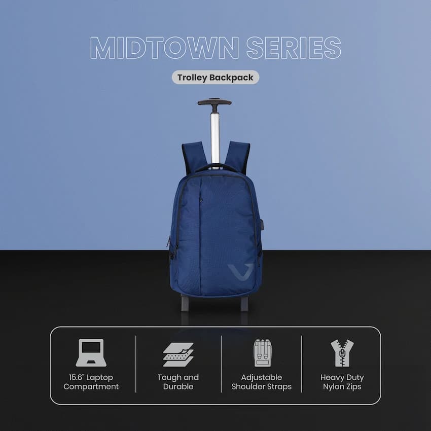 Volkano Midtown Trolley Backpack - Navy 7
