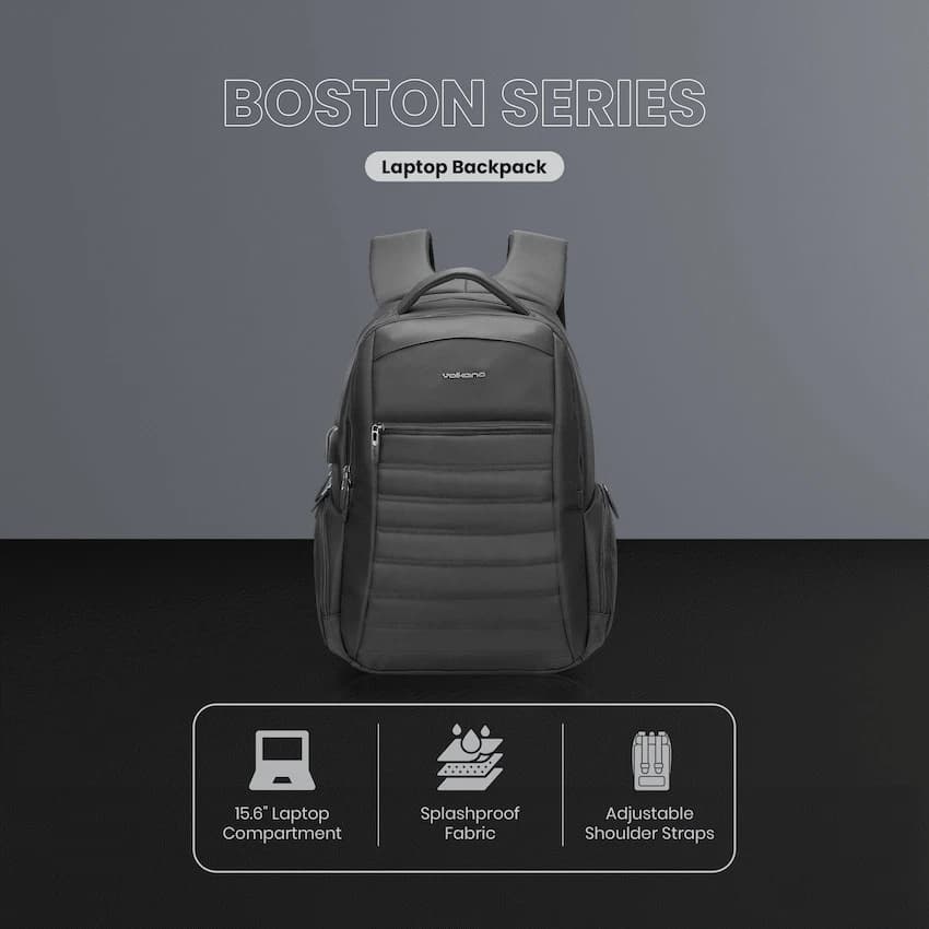 Volkano Boston 15.6" Laptop Backpack - Black 7