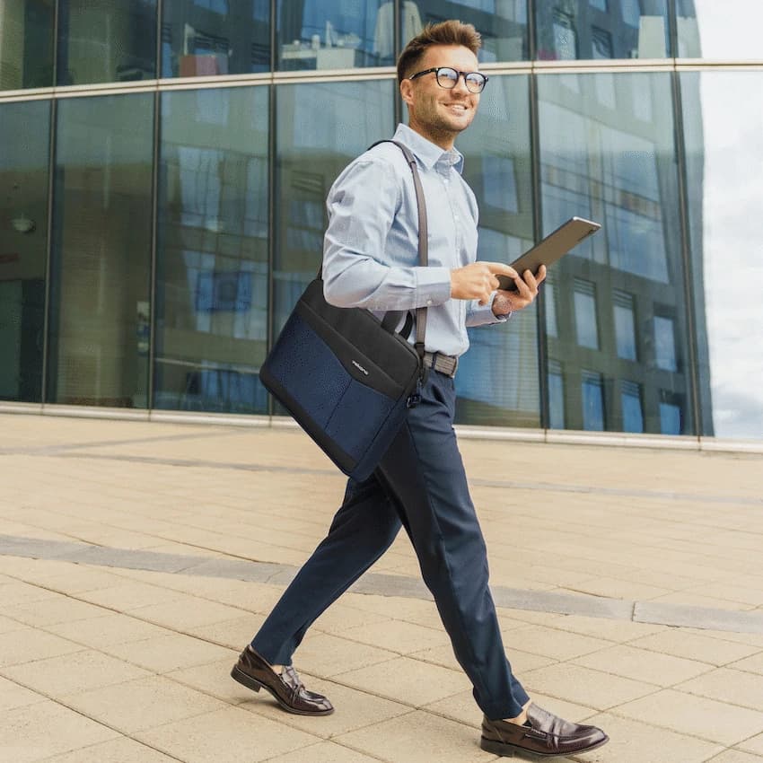 Volkano Seismic 15.6" Laptop Shoulder Bag Blk/Nvy 6