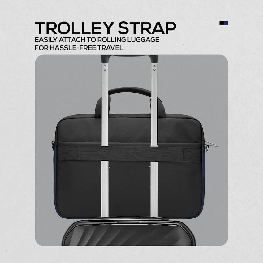 Volkano Seismic 15.6" Laptop Shoulder Bag Blk/Nvy 7