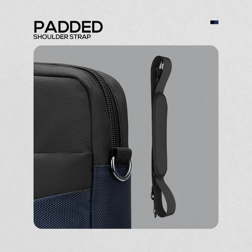 Volkano Seismic 15.6" Laptop Shoulder Bag Blk/Nvy 8