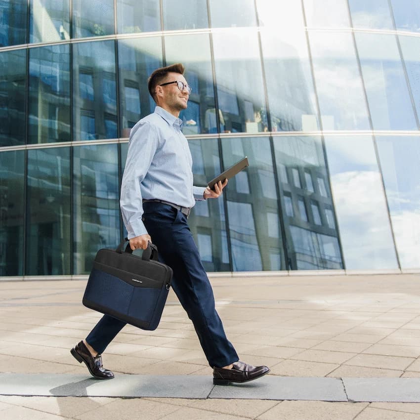 Volkano Seismic 15.6" Laptop Shoulder Bag Blk/Nvy 9