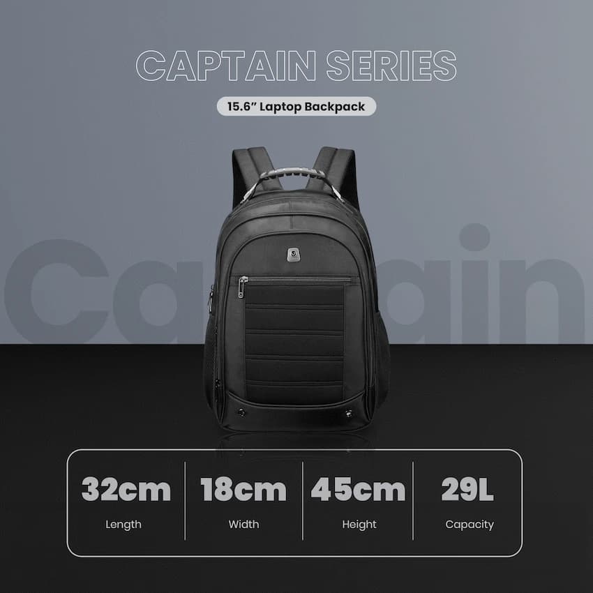 Volkano Captain 15.6" Laptop Backpack - Black 5
