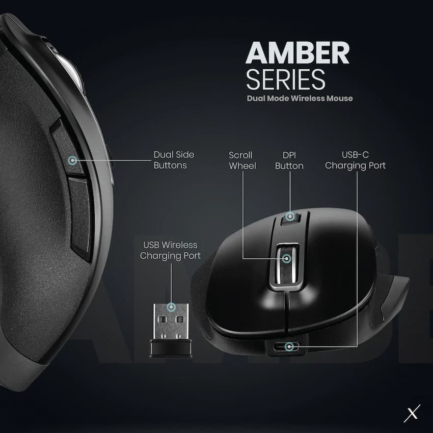 VolkanoX Amber series BT Tri-Mode Rechargeable Mouse 4