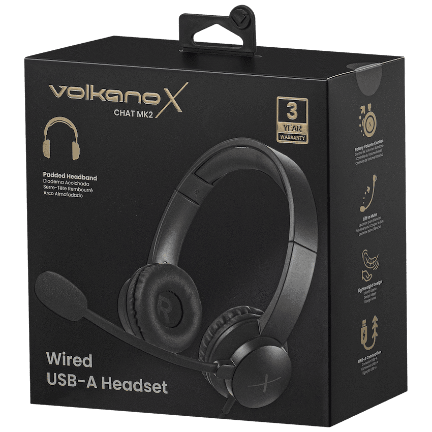 VolkanoX Chat Mk2 Series Wired USB Headset - Graphite 5