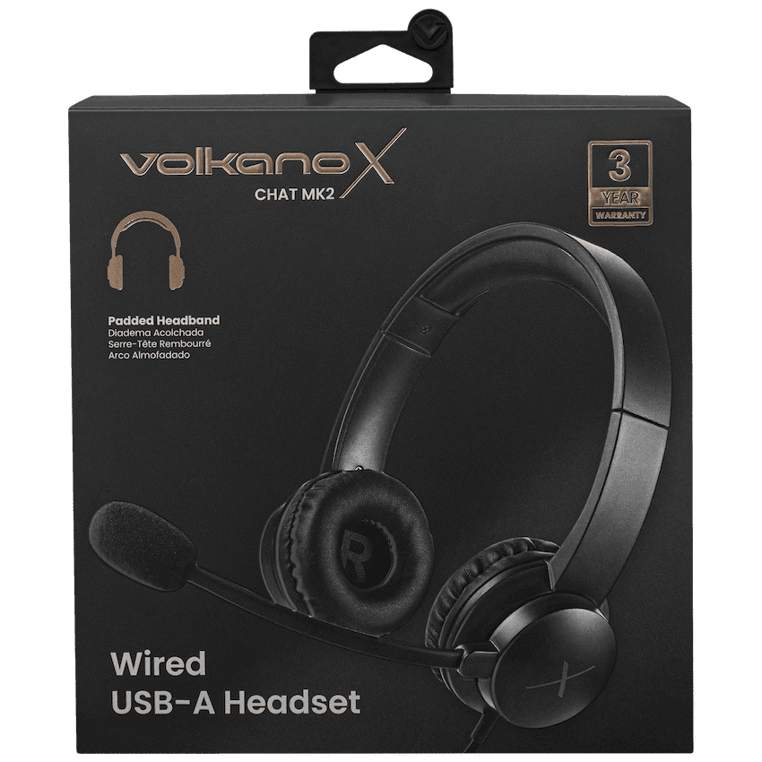 VolkanoX Chat Mk2 Series Wired USB Headset - Graphite 7