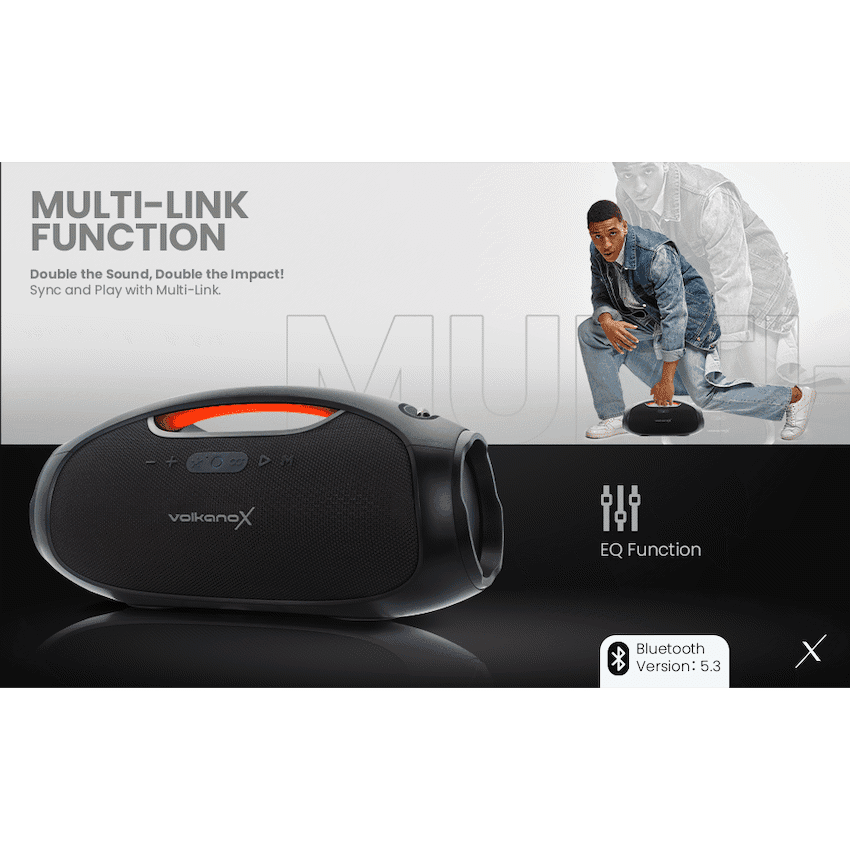 VolkanoX VXS400 Portable Bluetooth Speaker - Black 11