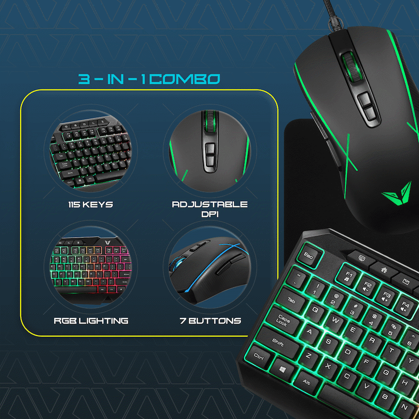 VX Gaming Helios Series 3-in-1 Gaming Combo 3