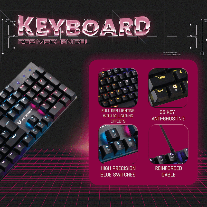 VX Demeter Series Mechanical Keyboard with Full RGB Lighting 5