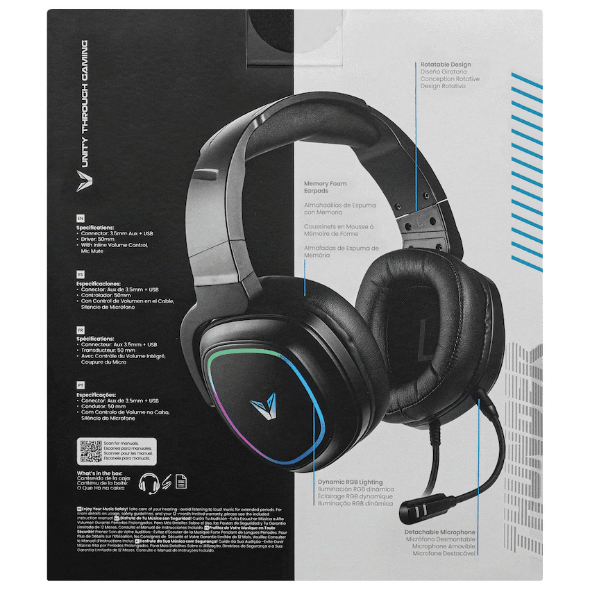 VX Gaming Thunder series Gaming Headset RGB 12