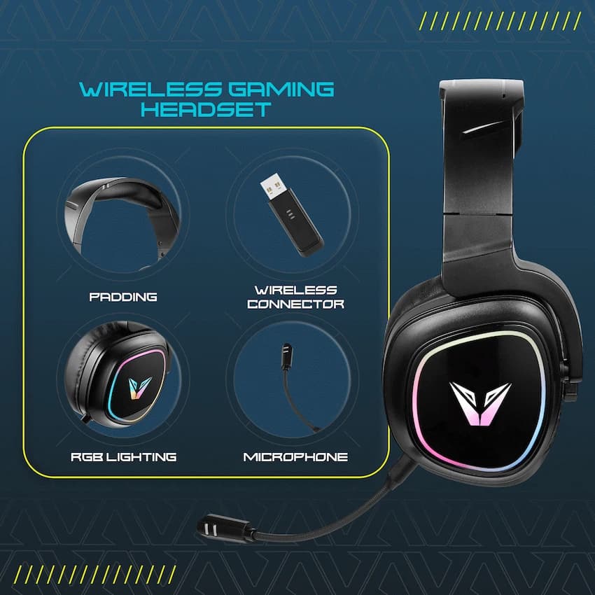 VX Gaming Stealth Series Wireless Gaming Headset - RGB 10