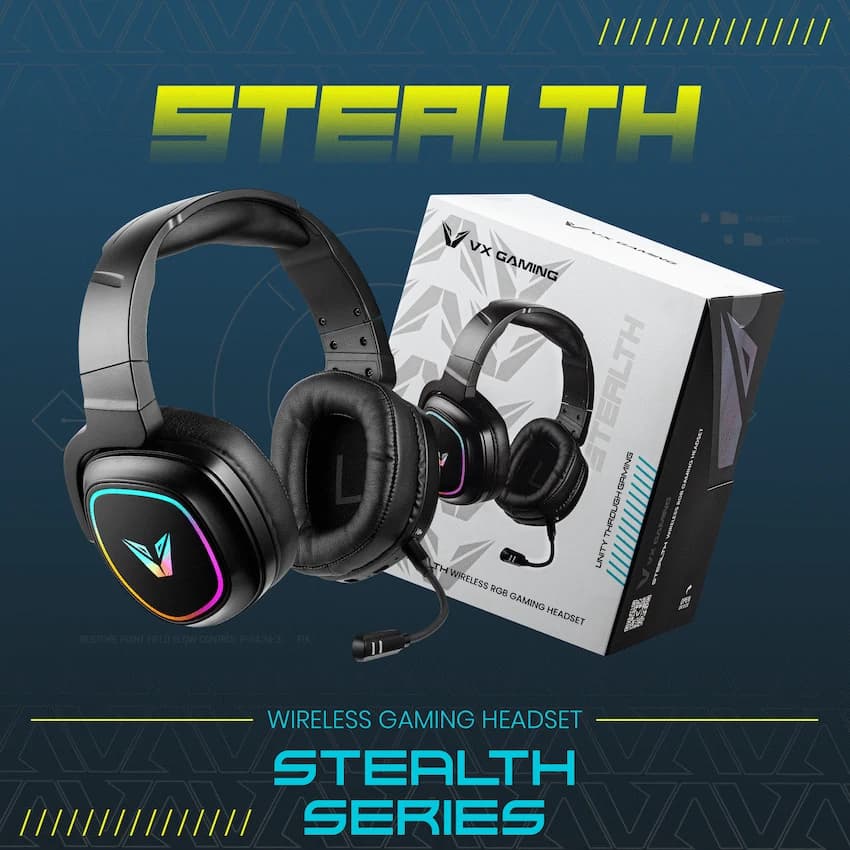 VX Gaming Stealth Series Wireless Gaming Headset - RGB 12