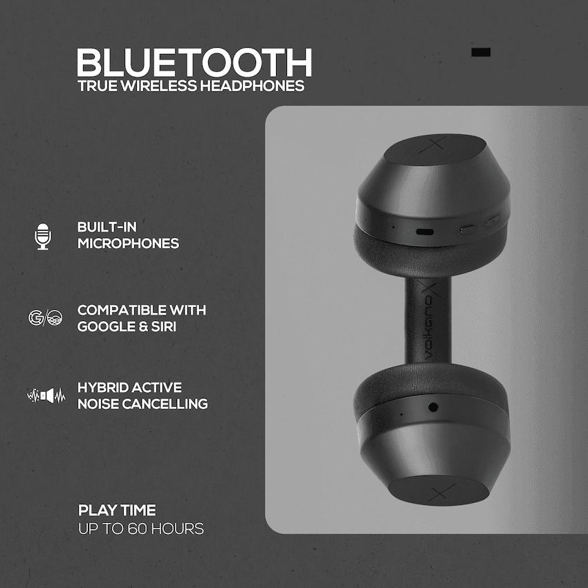 VolkanoX H400 Hybrid Active Noise Cancellation Headphones - Black 4