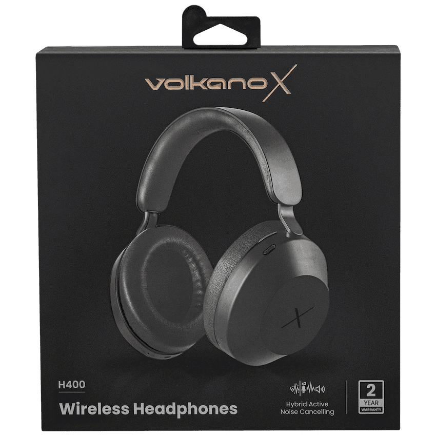 VolkanoX H400 Hybrid Active Noise Cancellation Headphones - Black 10