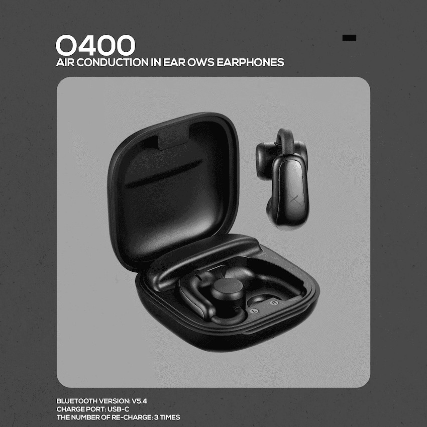 VolkanoX O400 Air Conduction In-Ear OWS Earphones - Black 3